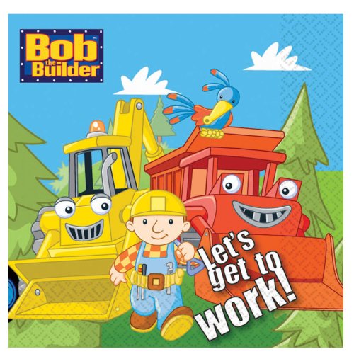 513655 Bob the Builder Dinner Napkins 6.5 inch 16 count Paper Party Goods