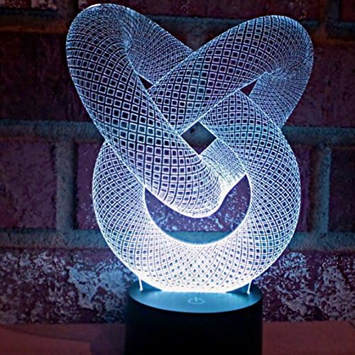 Alisable Optical Illusion 3D Dice Lighting,3D Chain Link Lamp - Produces Unique Lighting Effects and 3D visualization - Amazing Optical Illusion
