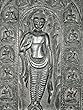 Antique Wood Buddha Panel, Standing Buddha Carved Door Panel India Art 72"