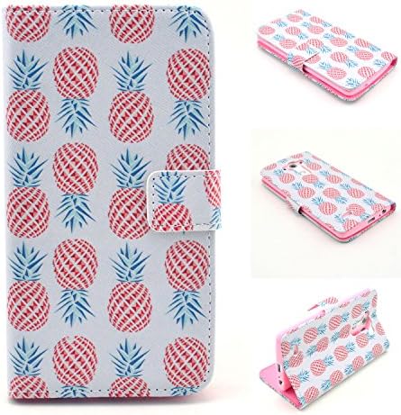 LG G3 Wallet Case.coolbass PU Leather Case with Flip Cover. [Kickstand Feature] [Slim Fit] [ Non-slip Feature] [Magnetic Closure ]Slots for Id &amp; Credit Cards and Money Pocket for LGG3. (Pineapple)
