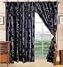 2pc Window Curtain Set with Attached Valance - 60x80"+18" - Navy - Chestnut Collection