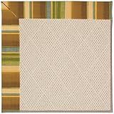 Zoe-White Wicker Desert Brown Machine Woven Olefin Area Rug with Custom border