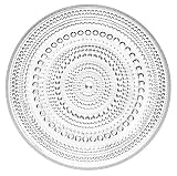 iittala Kastehelmi Dew Drop Set of 2 Round Clear Glass Plates, 6-3/4-Inch Diameter