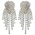 Crystal Heart Tasseled Hollywood Earrings