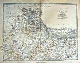 JOHNSTON ANTIQUE MAP 1888 INDIA TIBET CALCUTTA PANJAB