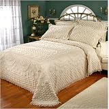 Review linens4less.com  / Kingston CHENILLE Bedspread FULL size - BEIGE