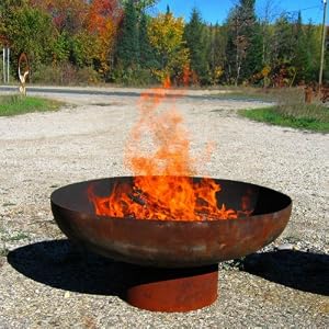 37 Inch Font O' Fire Handcrafted Modern Steel Firebowl (Pedestal Base) by 