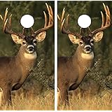 C112 Deer Hunting CORNHOLE LAMINATED DECAL WRAP SET Decals Board Boards Vinyl Sticker Stickers Bean Bag Game Wraps Vinyl Graphic Tint Image Corn Hole