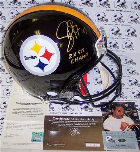 Troy Polamalu Autographed/Hand Signed Pittsburgh Steelers Authentic Helmet