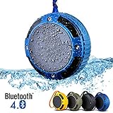 Waterproof Bluetooth Speaker, Alpatronix&reg; [AX320] Ultra Portable Wireless Speaker / Outdoor & Indoor Shower Speaker with Rugged Exterior (Shockproof & Dustproof) includes Bluetooth 4.0, LOUD 5 Watt Sound, Built-In Rechargeable Battery, Built-in Microphone, Speakerphone, Passive Subwoofer, Strap & Clip for Bicycles, Bags, Backpacks Compatible with iPhone, iPad, iPod, Samsung Galaxy, Android Devices, Smartphones, Tablets, Laptops & Desktop PC - (Royal Blue)