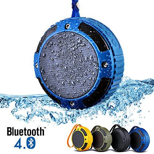 Waterproof Bluetooth Speaker, Alpatronix® [AX320] Ultra Portable Wireless Speaker / Outdoor & Indoor Shower Speaker with Rugged Exterior (Shockproof & Dustproof) includes Bluetooth 4.0, LOUD 5 Watt Sound, Built-In Rechargeable Battery, Built-in Microphone, Speakerphone, Passive Subwoofer, Strap & Clip for Bicycles, Bags, Backpacks Compatible with iPhone, iPad, iPod, Samsung Galaxy, Android Devices, Smartphones, Tablets, Laptops & Desktop PC - (Royal Blue)
