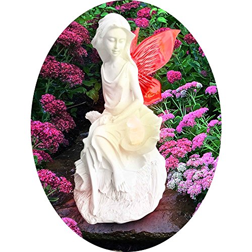SolarDuke Solar Angel Fairy Figurine Lights With Color Changing Butterfly Wings For Outdoor Yard Patio Garden Decor