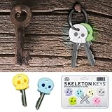 New 6 Skeleton Key Covers Skull Cap Identifier Keychain