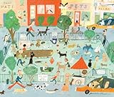 IMAGE OF Oopsy daisy Village Dog Park Stretched Canvas Wall Art by Jesse Hartland, 40 by 30-Inch