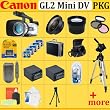 Canon GL2 Mini DV 3CCD Camcorder + HUGE ACCESSORIES PACKAGE INCLUDING WIDE ANGLE MACRO LENS + 2X TELEPHOTO + 3 PC FILTER KIT + 2x EXTENDED LIFE BATTERIES + 5 MiniDV Tapes + MiniDV Head Cleaner + 2 CARRYING CASES + TRIPOD & MUCH MORE !!