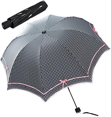 Jenabee® Black Vinyl Underneath Parasol Bowknot Sun Block Umbrella Sun-Proof Rain Umbrellas UV Protective
