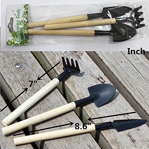 4 Piece Premium Garden Hand Tools Set for Cultivating Digging Weeding Loosening Soil Home Lawn