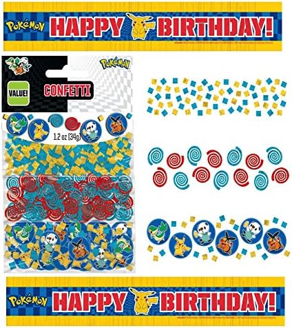 Pokemon Pikachu Happy Birthday Streamer & Confetti Decorating Kit