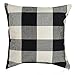 Black White Checkers Plaids Throw Pillow Case Sham Decor Cushion Covers Square 18x18 Inch Linen