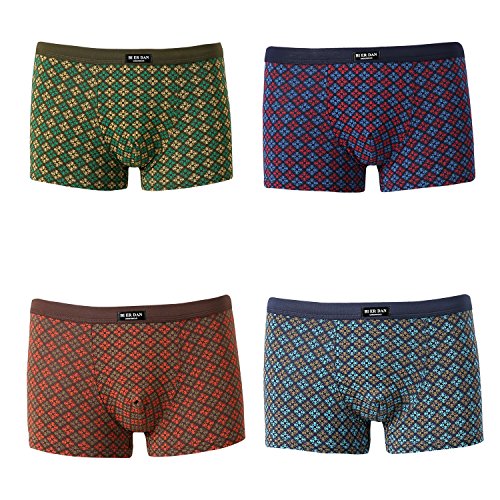 Bierdan Men's Underwear Boxer Brief 4 Pack Assorted Colors(XX-Large, Group-O)