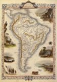 1800'S BRAZIL AMAZON ARGENTINA PATAGONIA CHILE MAP VINTAGE POSTER