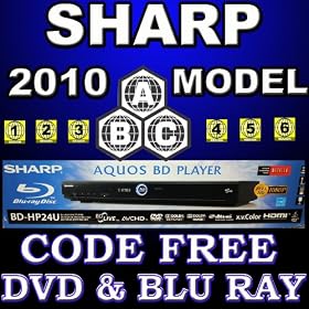 2010 SHARP BD-HP24 Multizone Blu Ray Zone A+B+C All Region Code Free DVD 012345678 PAL... 