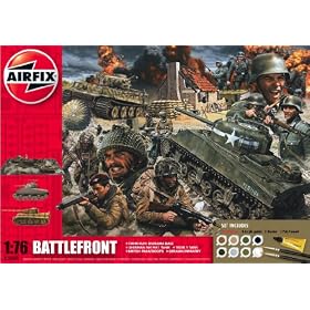 Airfix A50009 Battle Front 1:72 Scale Military Diorama Gift Set including paint glue & brushes