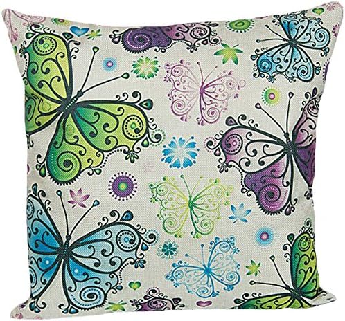 Butterfly Printing Cushion Cover LIFECREATIVE Linen Cotton Throw Pillow Case Sham Pattern Zipper Pillowslip Pillowcase For Decor Decorative Play Study Room