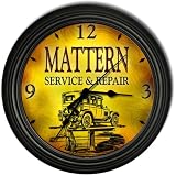 Mattern 's Garage Black Cascading Wall Clock