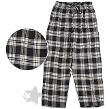 Black and White Plaid Flannel Pajama Pants for Men