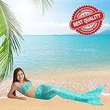 Tendol™ 3 Pc Swimming Mermaid Tail, Monofin Compatible, For Children, High Quality (Green, Small)