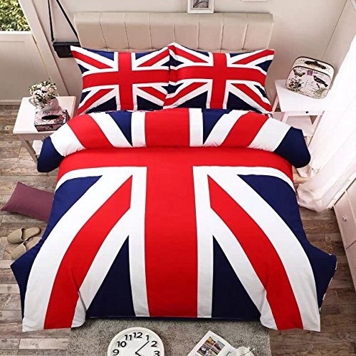 Zacard American Flag British Flag Bedding Sets Bedding Sets American Flag Duvet Cover Sets Twin Full Queen (UK, Queen)