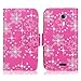 Cellularvilla Wallet Case for BLU Studio 5.0 D530 Pink Glitter Pu Leather Wallet Card Flip Open Pocket Case Cover Pouch