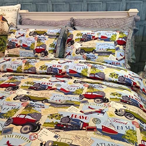 FUANNA 100% Cotton 4-Piece Bedding Set / Weekend Trip (Full)(Duvet Cover, Bed Sheet, Pillowcases)