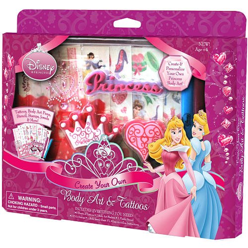 Disney Princess Create Your Own Body Art & Tattoos Features. Create & Personalize Your Own Princess Body Art! Tattoos, Body Art Pens, Stencil, Stamps, 