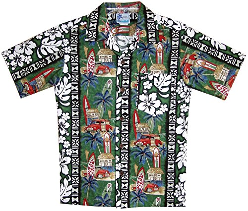 RJC Boy's Surfboard Woodie Hawaiian Shirt