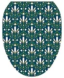 Toilet Tattoos TT-3011-O Peacock Feathers Decorative Applique for Toilet Lid, Elongated