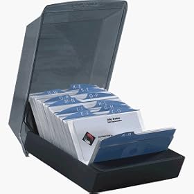 Rolodex 67208 Rolodex Covered Tray Business Card File, 100 Sleeves, 200-Card Capacity, BK... by Rolodex