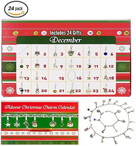 Christmas Advent Calendar 2016 DIY 24 Charms Charm Necklace Bracelet Fashion Jewelry sets For Christmas Gifts