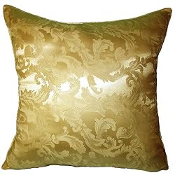 SilkNOW 100% Pure Silk Reversible Square Pillows King Golden Yellow