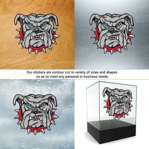 Decoration Vinyl Sticker Aggressive Bulldog Decoration Motorbike rolling grin outline care (14 X 12,6 Inches) Fully Waterproof Printed vinyl sticker