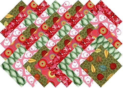 Red and Green Blender Collection 40 Precut 5-inch Quilting Fabric Squares