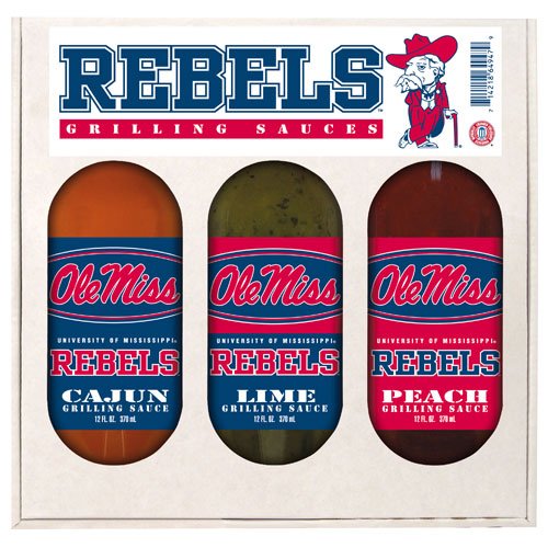 Mississippi Rebels NCAA Grilling Gift Set by Hot Sauce Harry