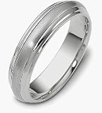 5.5mm Designer Platinum Comfort Fit Wedding Band Ring