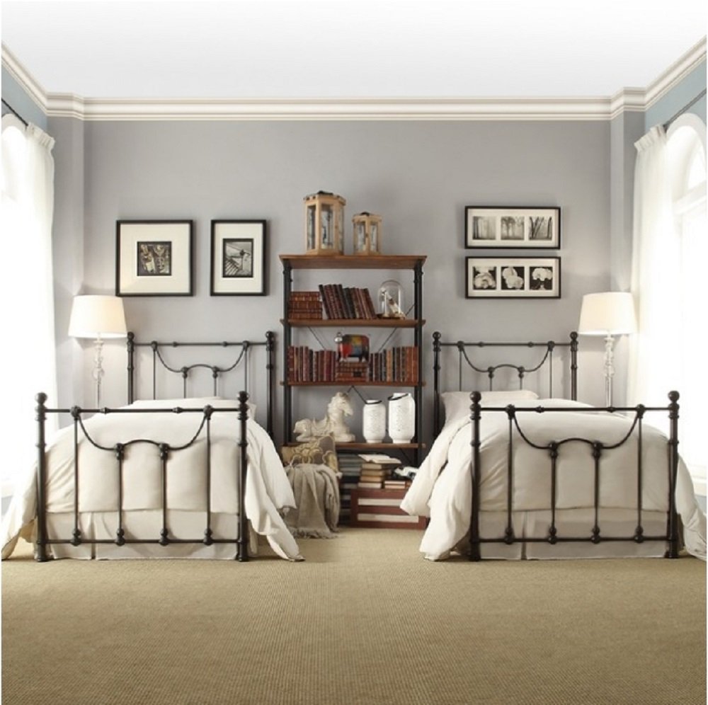 Bellwood Dark Bronze Victorian Iron Metal Bed Queen Size