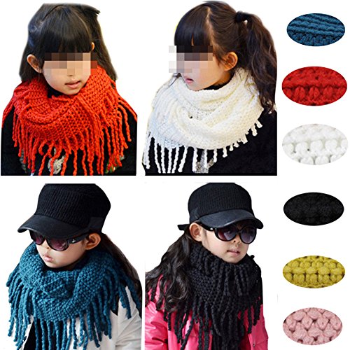 Nsstar Fashion Unisex Baby Infant Kids Toddler Boys Girls Warmer Fall Winter Thick Knit Wool Soft Infinity Scarf Neck Long Scarf Cowl Hood Shawl
