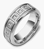 5 Diamond Platinum Comfort Fit Wedding Band Ring