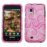 Whirl Flower With Full Rhinestones Faceplate Hard Plastic Protector Snap-On ....