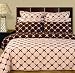 All Products : 9-PC Pink & Chocolate Full size(double bed) Bloomingdal Down Alternative Bed in a bag Comforter set By sheetsnthings