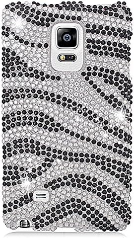 Eagle cell Samsung Galaxy Note Edge Bling Crystal Full Rhinestones Diamond Case Protector - Black Silver Zebra + Triangle Removal Tool